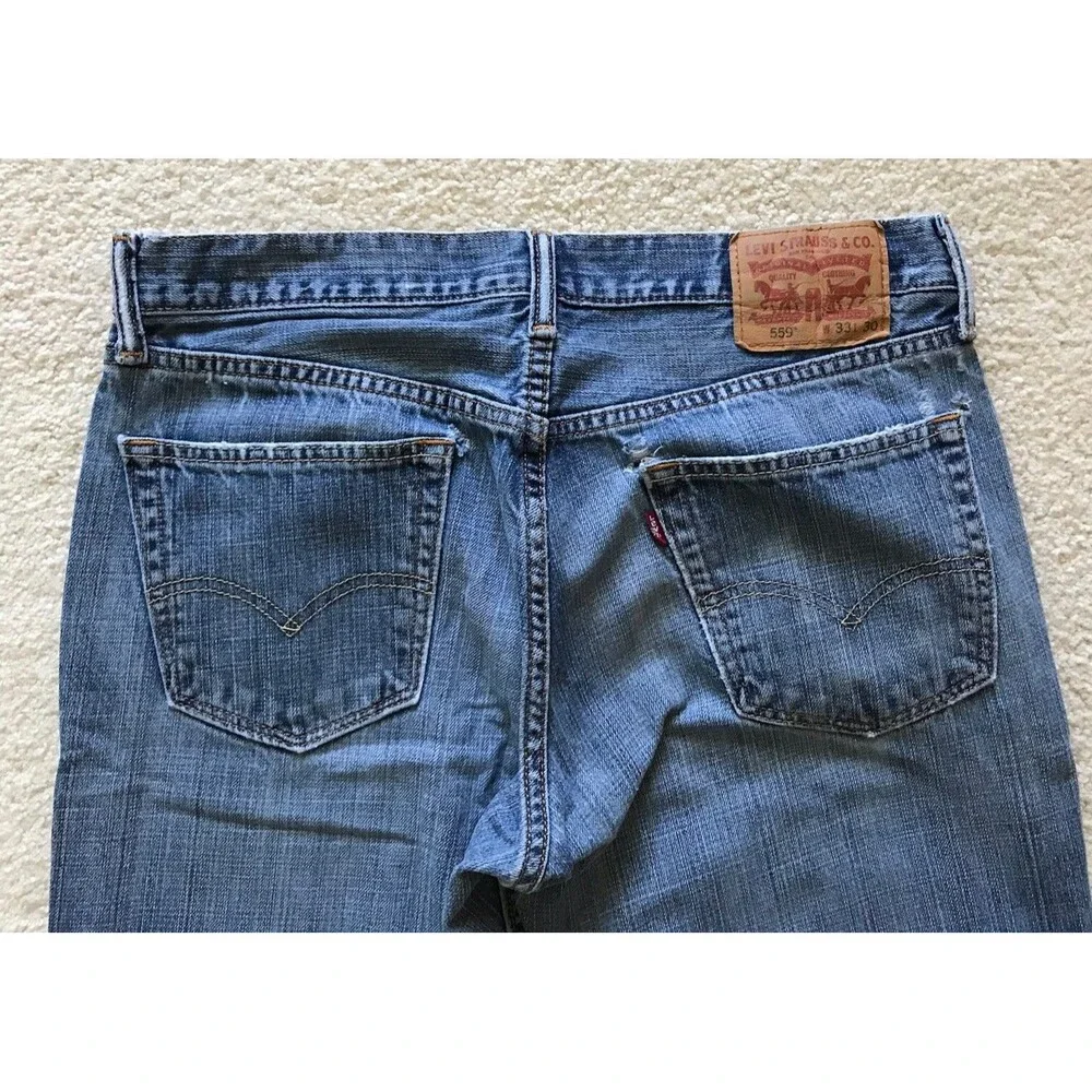 Vintage Levis 559 Jeans Mens 33x30 Blue Relaxed Fit Straight Leg Medium Denim